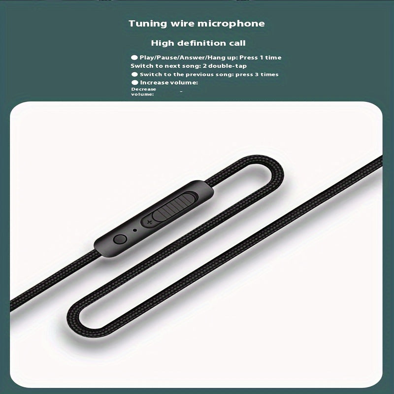 One Unit of QIDUOHAO Premium 3.5Mm Male-To-Male Audio Cable Featuring Adjustable Volume, Suitable for Car AUX And Headset Microphone Connections