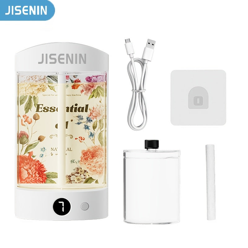 2-in-1 Portable Mini Aromatherapy Machine & Humidifier, 7-level Timing Spray with Silent Operation, LED Digital Display, Long-lasting Battery Life with USB Charging, Automatic Shut-off, Equipped with 1|3|6 Bottles Of Essential Oils In Different