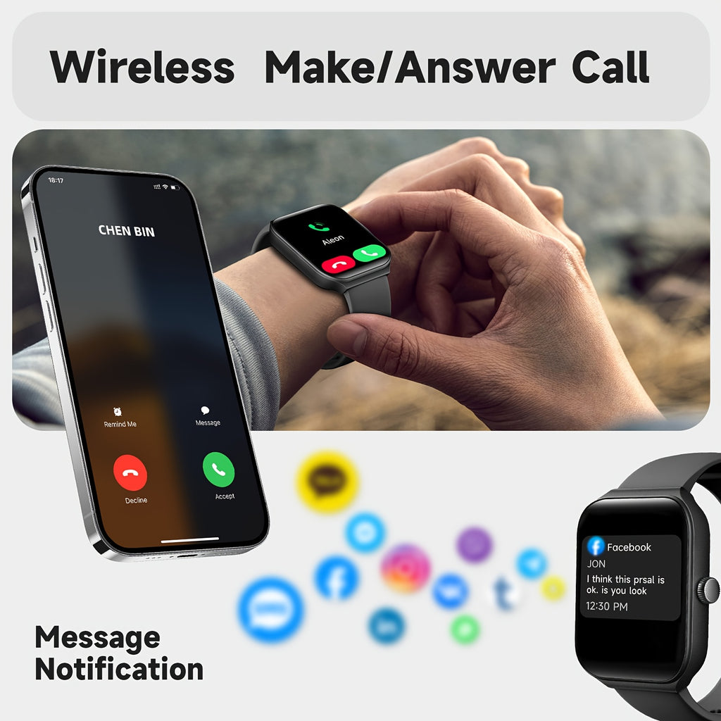 FAWEIO Smart Watch For Men Women With Alexa Built-in, 1.95" Smartwatch With Wireless Call, 100+ Sport Modes, Fitness Activity Tracker Pedometer, For IPhone & Android, Birthday Gifts, Mother'S Day Gift