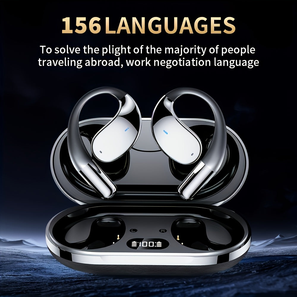 AI Language Translator Earbuds, OWS Real-Time 3-in-1 Translation Earbuds 156 Languages & Accents, Translation Device For Travel Business Learning, Wireless 6.0 Wireless Earbuds, Headphones, Audifonos, Openearbuds