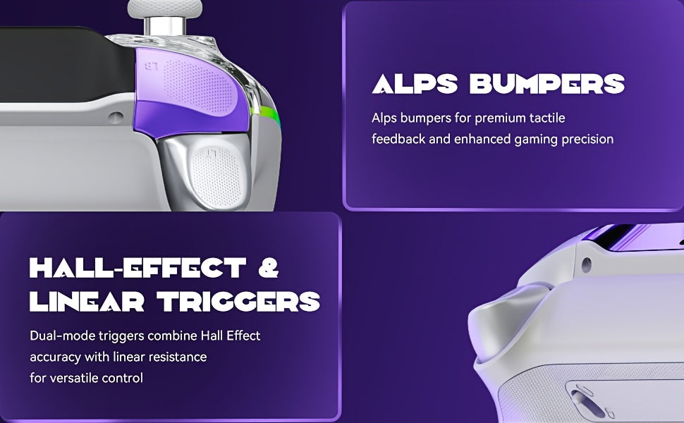 [Wireless Gaming Controller V2] Wireless Gaming Controller V2/White - Interactive Screen, Hall Effect Stick & Trigger, RGB Lighting, Remappable Buttons, 1800mAh with Charging Dock for PC/Switch/iOS/Android/Steam Deck (No Drift) [Notice: Not Compatible wit