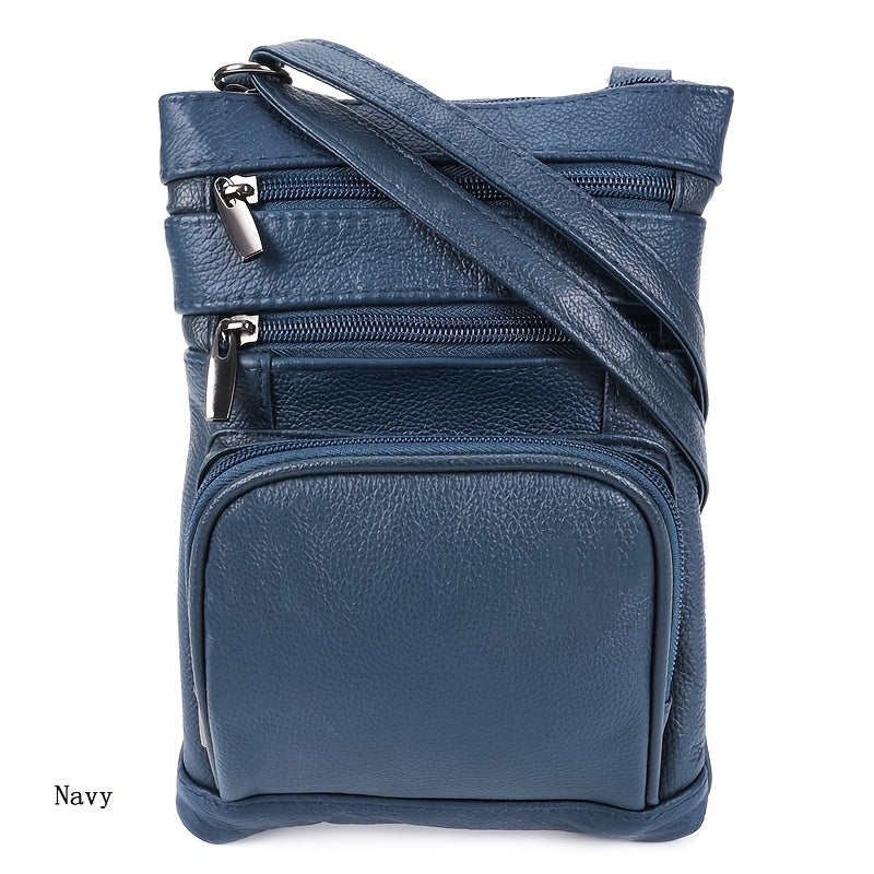 Genuine Leather Shoulder Bag, Super Soft First-layer Cow Leather Crossbody Bag, Multi-functional Smartphone And Computer Storage Bag, 3 Sizes And Many Colors