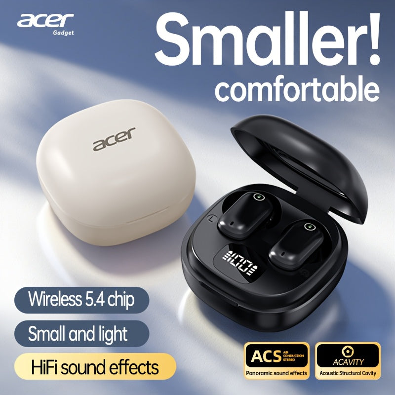 Acer OHR501 Wireless Audio Earbuds Feature a Semi-In-Ear Design with Noise Cancellation, Delivering High-Fidelity Sound Quality. These Music Earphones Are Ideal for Commuting And Fitness, Equipped with Touch Controls And Voice Call Noise Reduction