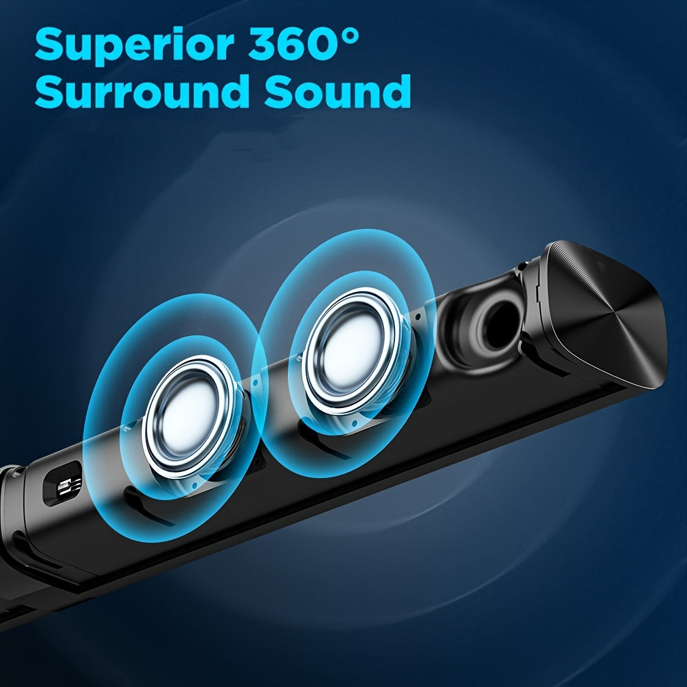 [Sound Bars For TV] Mighty Rock Sound Bars For TV, Smart TV SoundBar Wireless Speaker, Wired & Wireless Sound Bar, Separable Soundbars With ARC/Optical/AUX Connection, 32 Inch, With Infrared Remote Control