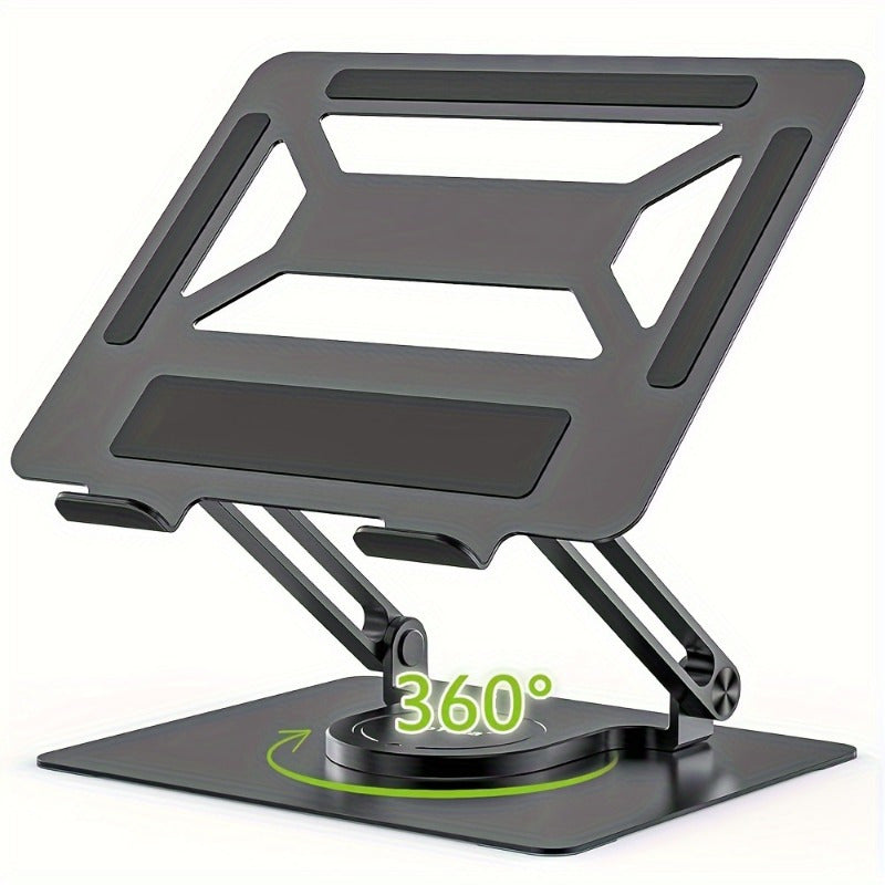 Laptop Stand, Adjustable Ergonomic Foldable Computer Stand with 360° Swivel Base, Compatible with All MacBook Pro/Air and Laptops up to 17 Inches