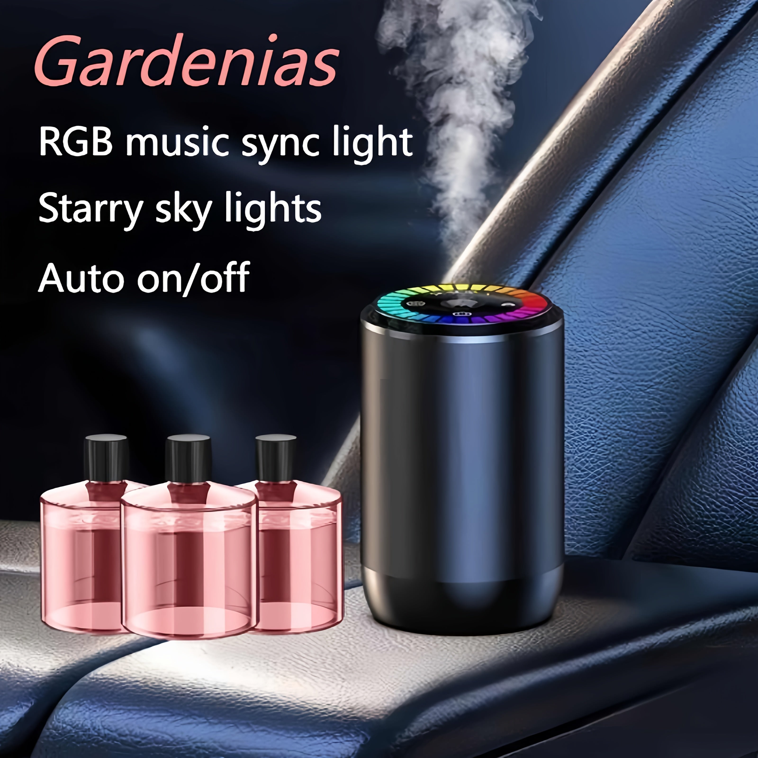 [Car Additions] Smart Car Aromatherapy Diffuser, Dynamic Light Show And Starry Sky Top Mode, Natural French Scented Essential Oil/Perfume, Adjustable Fragrance Concentration, Essential Oil Diffuser, Long-Lasting Freshness, Cologne Scent