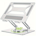 Sturdy Metal Adjustable Ergonomic Laptop Stand for Desk | 360° Rotating Base & Foldable Design, 360° Adjustable Angle, Compatible with MacBook Pro/Air & 17-inch Notebooks, Portable Workspace Enhancer | Durable Iron Construction