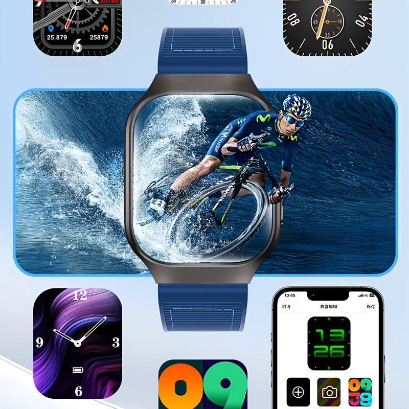 Valentine's Day Gift - Unisex Curved Screen Smartwatch, Supports Wireless Calling and Bluetooth 5.2 - High Quality, 1.96-inch HD Display, 360° Panoramic View, Rechargeable Battery, Fitness Tracking, Outdoor Sports, Fashionable Smartwatch