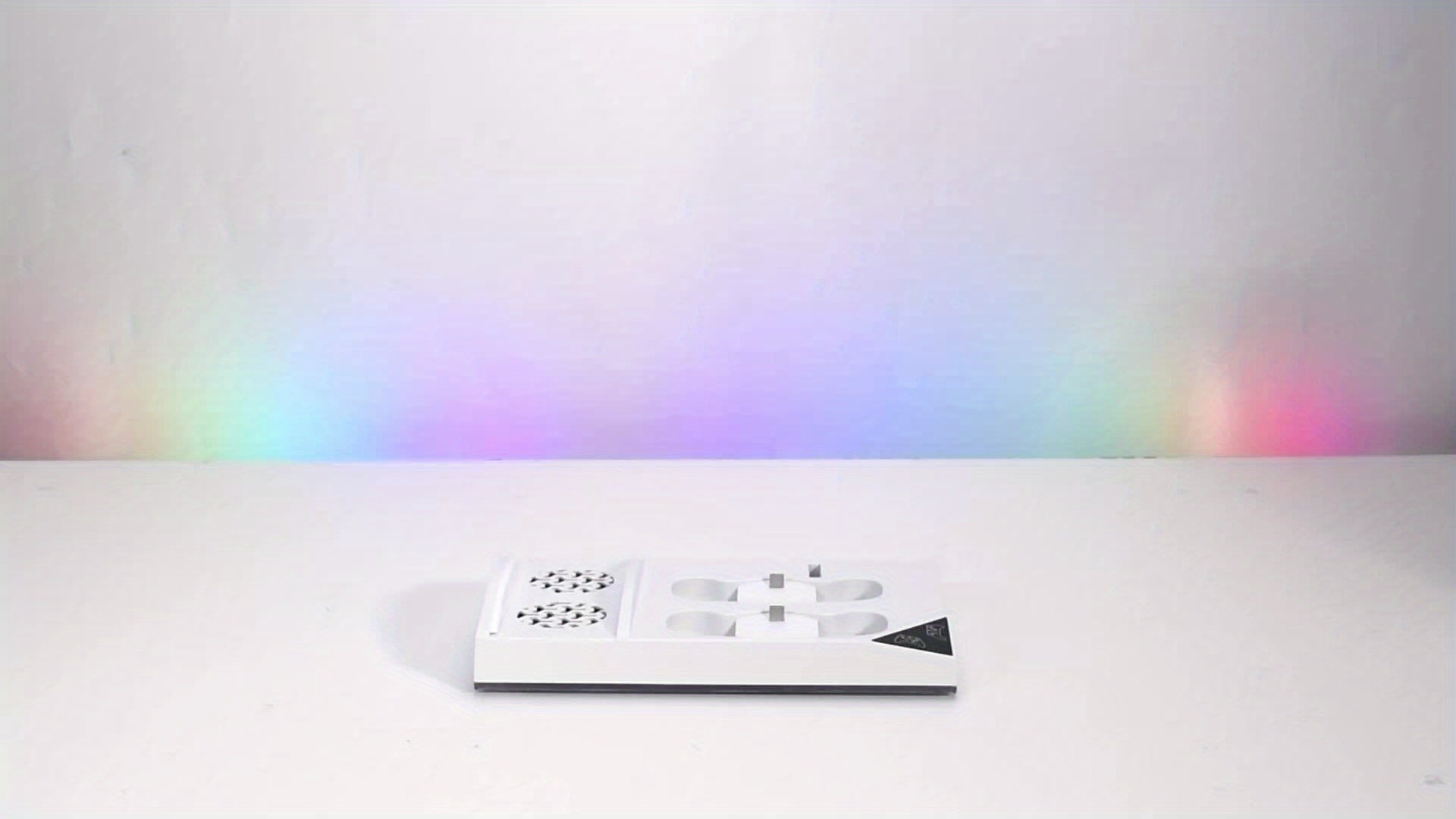 [RGB Cooling Fan Stand] Upgrade RGB Cooling Fan Stand for Xbox Series S Console With 15 Colorful Lights, Dual Controller Charging Station & Cooler Base System for Xbox Series S With 2 * 1400Mah Rechargeable Battery
