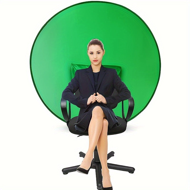 Collapsible Green Screen Backdrop with Chair Mount - Professional Chroma Key Studio Background for Vlogging, Streaming, and Video Chats - Portable, Durable Polyester Fabric, Easy Setup & Storage - Perfect for Home Studios, Beginners, and Content Creators,