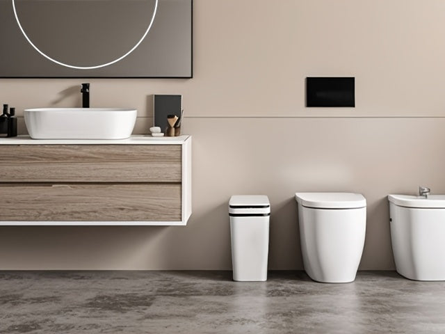 Automatic Bathroom Trash Can with Lid, 2pcs 2.8 Gallon Touchless Garbage Can, Small Motion Sensor Smart Trash Can, Slim Trash Bin for Bedroom, Bathroom, Office, Living Room