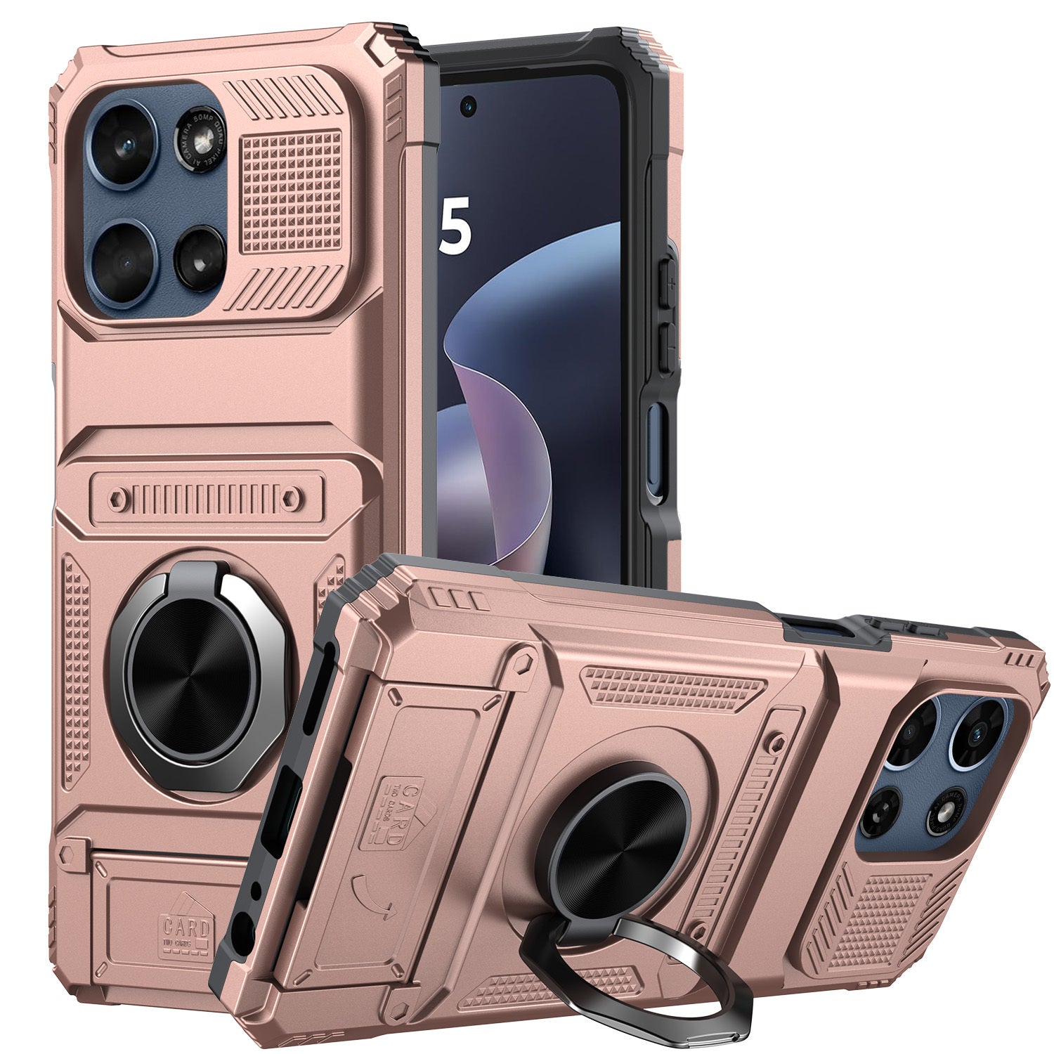 Phone Case Cover with Magnetic Support Metal Kickstand for Moto G 5G 2025/Moto G 5G 2026/Moto G Play 2026 6.7inch