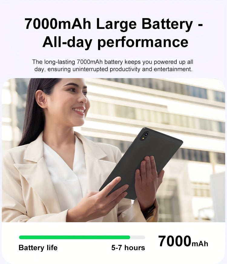 [Android 16/13, WiFi 6] 11-Inch Business Tablet, (4+4)GB RAM+128GB ROM, Gemini AI, (4+4)GB RAM+64GB ROM, Expandable to 1TB, Android 16/13, Dual Cameras, Long-Lasting 7000mAh Battery, WiFi 6, Perfect for Work And Study