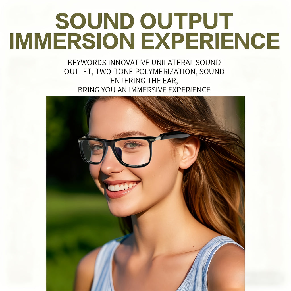 Smart Wireless 5.3 Multi-Functional Glasses, Wireless Call, Play Music, Outdoor Sports, Headphone Rechargeable, HIFI Sound Quality, Long Life, Black Technology, Anti-Blue Light, Anti-Ultraviolet Lens, Unisex, Birthday/Christmas Gift, Halloween Gift