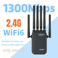 2pcs WiFi Signal Extender Dual 2.4GHz 5GHz Signal Booster Repeater 1200Mbps Speed Wall Penetrating 10000 Square Feet Coverage Connects Multiple Devices Black