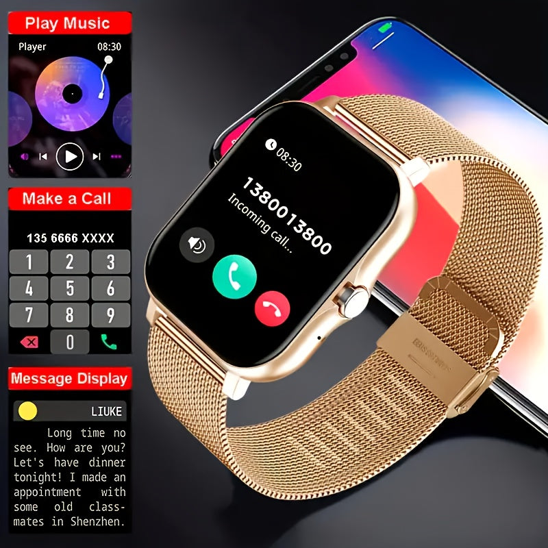 Full Touch Screen Smartwatch (for Answering/making Calls), USB Charging, Wireless Calling And Message Reminders, Email Display, Location Navigation, Remote Camera/music Player, Perfect Gift For Family And Friends, 1.83-inch TFT Large Display Screen