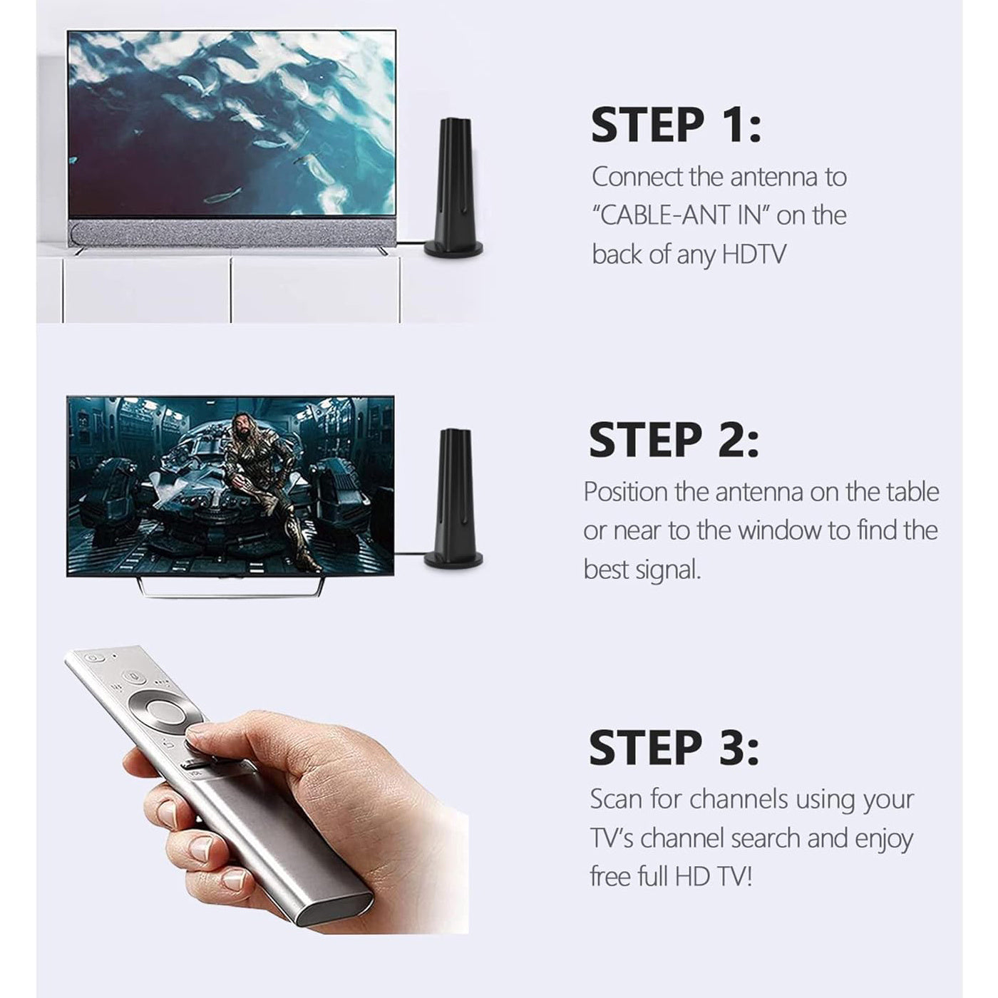 2025 Newest HD TV Antenna up 130 Miles Range-Indoor/Outdoor Antenna Support 4K 1080P All Older TV's & Smart TV, Digital Antenna with Amplifer Signal Booster