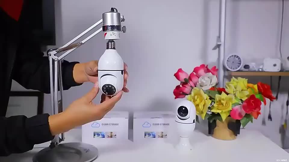 Wireless 3MP Bulb Security Camera with 5G & 2.4GHz WiFi, 360° Panoramic HD Indoor Monitoring System, Night Vision, Two-Way Audio, Smartphone App Control. Perfect for Home, Garage, Pet Monitoring, Indoor Surveillance., Pet Monitoring System