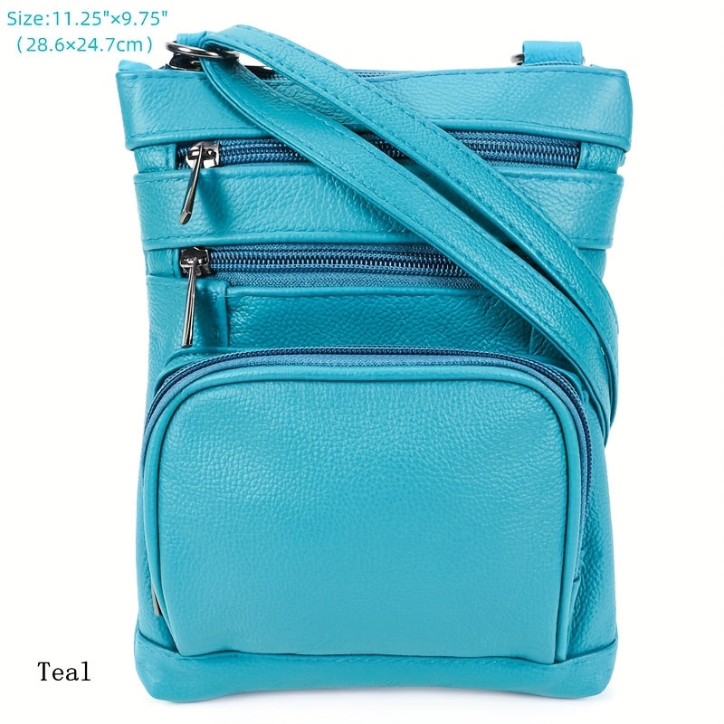 Genuine Leather Shoulder Bag, Super Soft First-layer Cow Leather Crossbody Bag, Multi-functional Smartphone And Computer Storage Bag, 3 Sizes And Many Colors
