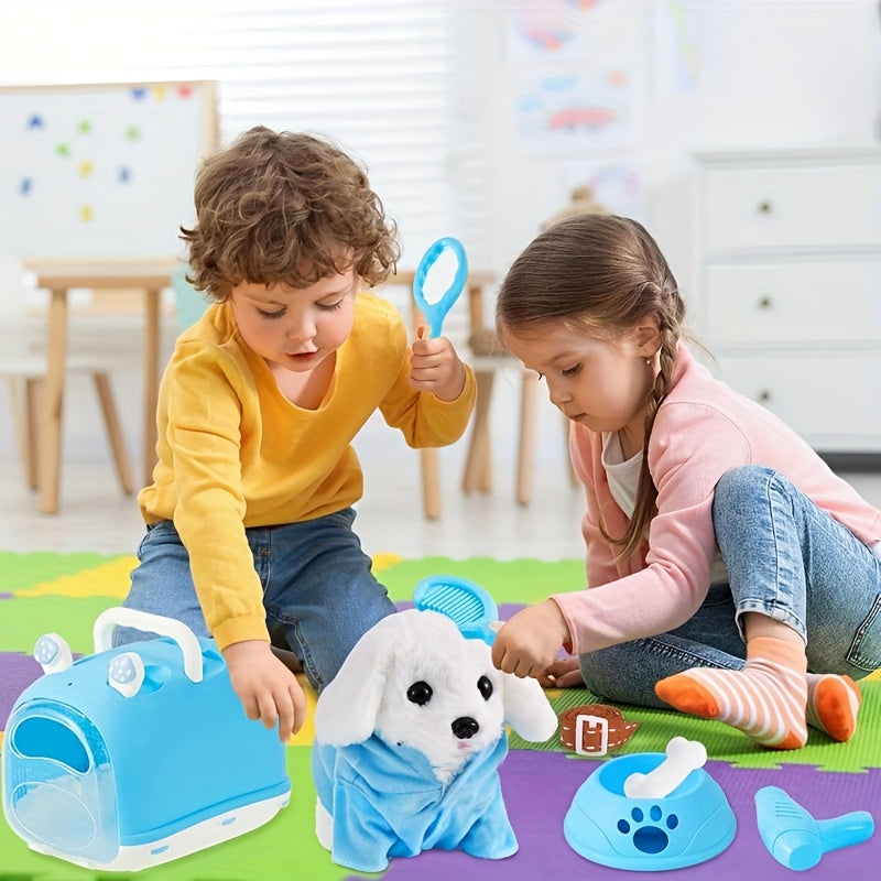 [Ideal Gift] The New Simulation Machine Dog Puppy Interacts Like a Real Electronic Dog And Is Suitable for Children to Play With. Interactive Toys That Can Walk And Make Sounds. The Special Edition Comes with a Drawstring And a Cute Bow Tie. Ideal Birthda