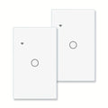 MOES 2/3 Packs Smart Touch Wall Switch, 1/2/3 Gang 2.4GHz Wi-Fi Single Fire Single Pole Switch, No Neutral Wire Required, Remote MOES APP Control, Compatible With Alexa And Google Home 110V White