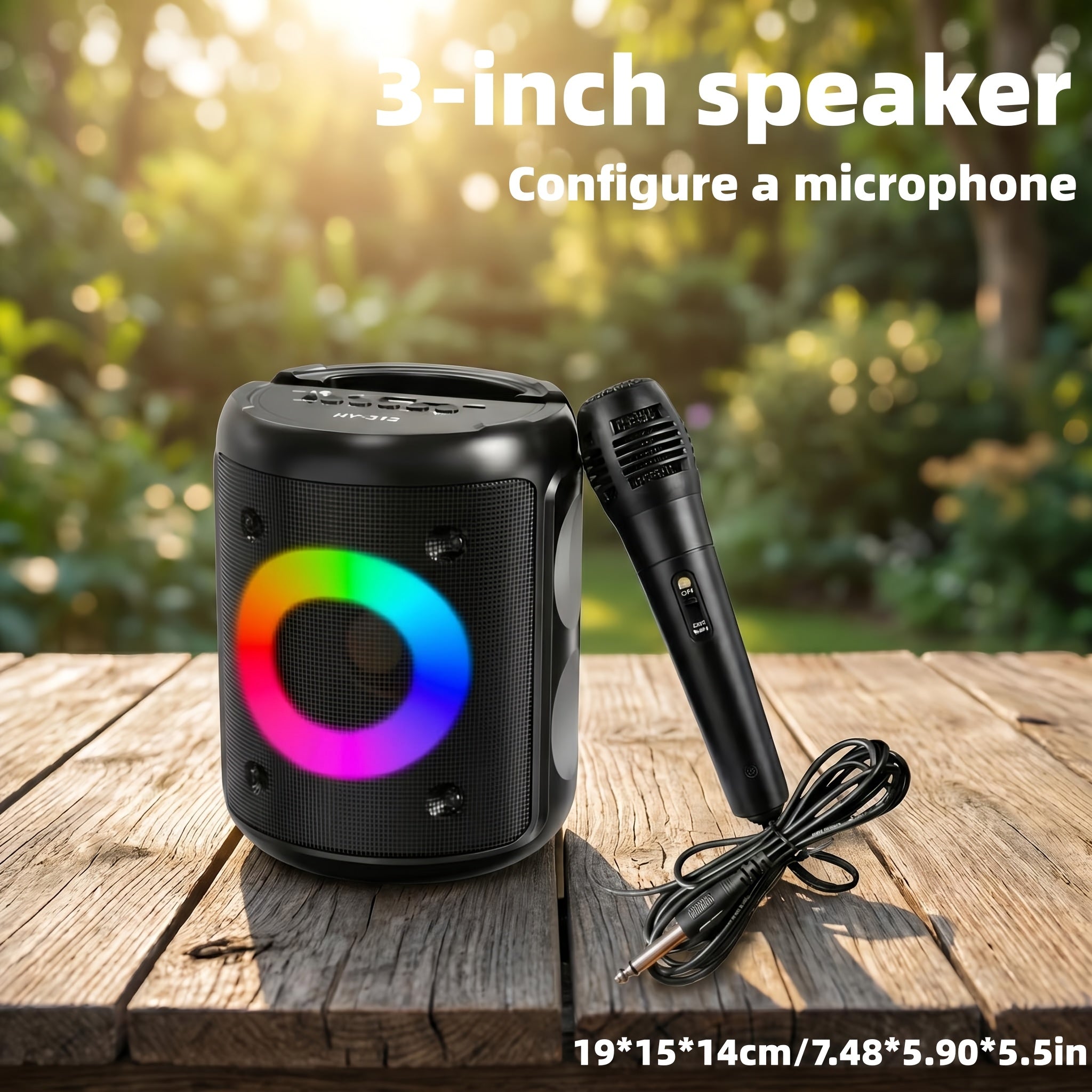 HY-3317 Wireless Speaker with Microphone, Large Speaker, Portable Speaker, Subwoofer, Outdoor Wireless Speaker, for Party Disco Lights, TWS, TF, AUX, MIC, Suitable for Party Use
