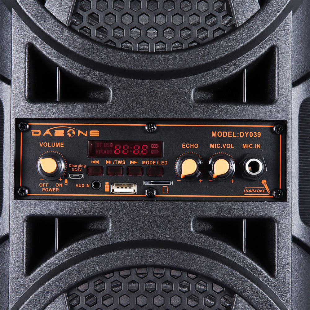 3000w Portable Wireless Bluetooth Speaker Sound System Party Dj karaoke Dual 6.5" Woofer Speaker Led Light With Microphone Rechargeable USB FM AUX TF TWS With a Pull Rod and Wheels Outdoor Speaker