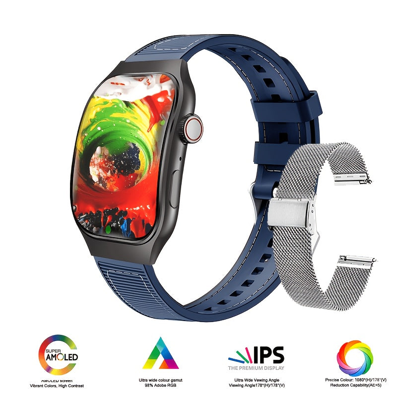 Valentine's Day Gift - [New Technology]2.01" Curved Screen Smartwatch - Wireless 5.3 HD Calling, Built-in Mini Games, Voice Assistant, 100+ Sports Modes, Full Touch Fitness Tracker, Classic Design with Magnetic Charging And Deployable Buckle