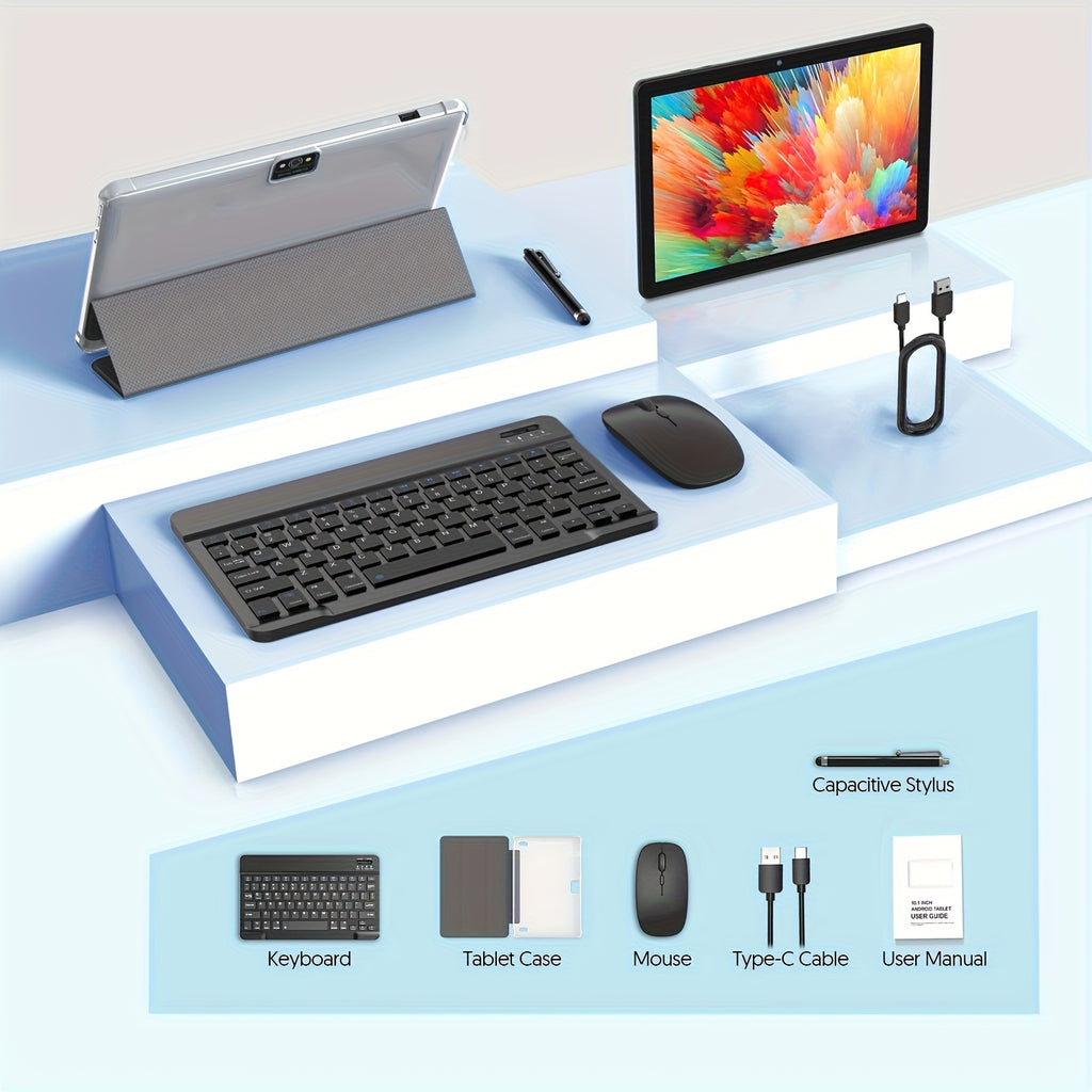 10-Inch Android Tablet Featuring The Latest Android 13, Equipped with 7GB of RAM (3+4) And 64GB of Storage, Expandable Up to 512TB Via TF Card. This Wi-Fi Tablet Includes a 2MP Front Camera And an 8MP Rear Camera