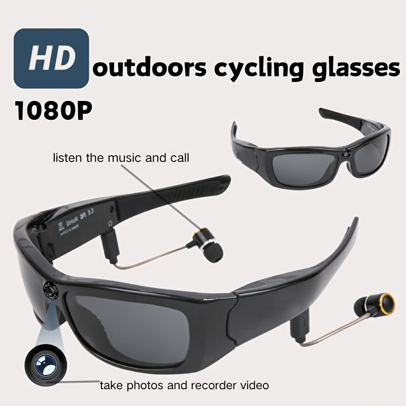 Smart Glasses Camera, High-definition 1080P Video Glasses, Built-in 32GB Storage Card, Music And Call, Sports Camera, Wearable Action Camera, Rechargeable Battery, 2-hour Battery Life, Suitable for Travel And Vlog Recording, Valentine's Day Gift