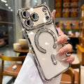 Shiny High-End Fashionable New Side Diamond Magnetic Phone Case Suitable for iPhone 17 16 15 14 13 Pro Max Plus Air 16e, Supports Wireless Charging