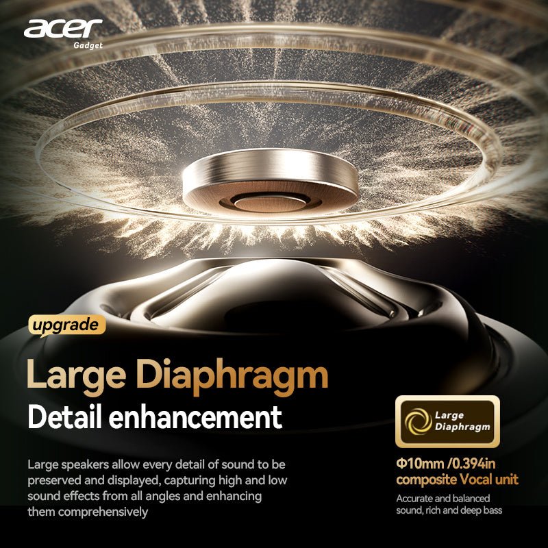 [Acer Genuine Product] True Wireless Stereo Earphones, Deep Bass Stereo Calling Noise Reduction, Extra-long Standby, Sports Running In-Ear, Low Latency Gaming Mode, Hi-Fi Sound, Lightweight Touchscreen Design, Comfortable Even After Prolonged