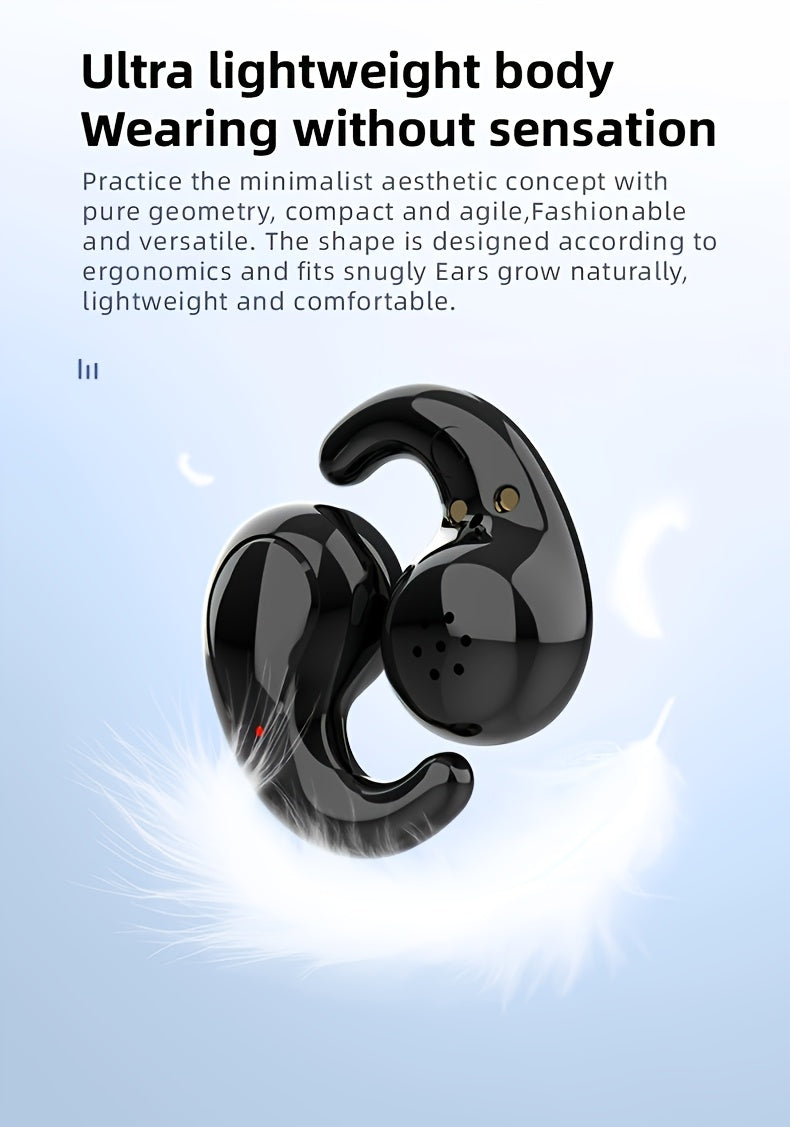 The 2025 Popular Black - Tech Semi - In - Ear Headphones, with Super - High Sound Quality, 360 - Degree Stereo Surround Sound. It Is Equipped with A Rechargeable Lithium - Polymer Battery And A Type - C Interface, Offering Long - Lasting Battery