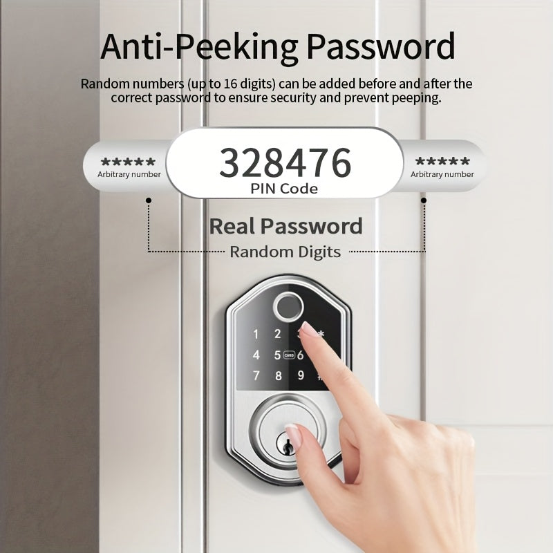 Biometric Fingerprint Smart Door Lock, Keyless Entry, Automatic Locking, Electronic Keypad , Biometric Recognition, Anti-peeping Password, Easy to Install