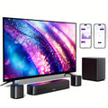[Home Theater] Ultimea Sound Bar For Smart TV, App Control, Virtual Surround Sound System For TV, Home Theater Sound System, TV Soundbar With Wired Subwoofer, 2 Surround Speakers, Opt/AUX