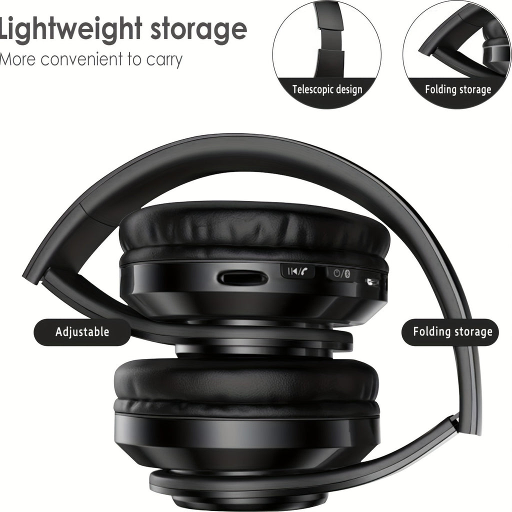 Updated Wireless Headphones And Earbuds Featuring Deep Bass, Lightweight And Foldable Design, Built-In Microphone, Compatible with 3.5Mm Audio Cables, Providing Stereo Sound for Travel, Work, Laptops