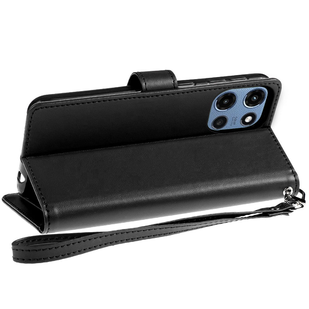 For Motorola Moto G 5G 2025 Phone Case, PU Leather Wallet Stand ID Card Holder Cover