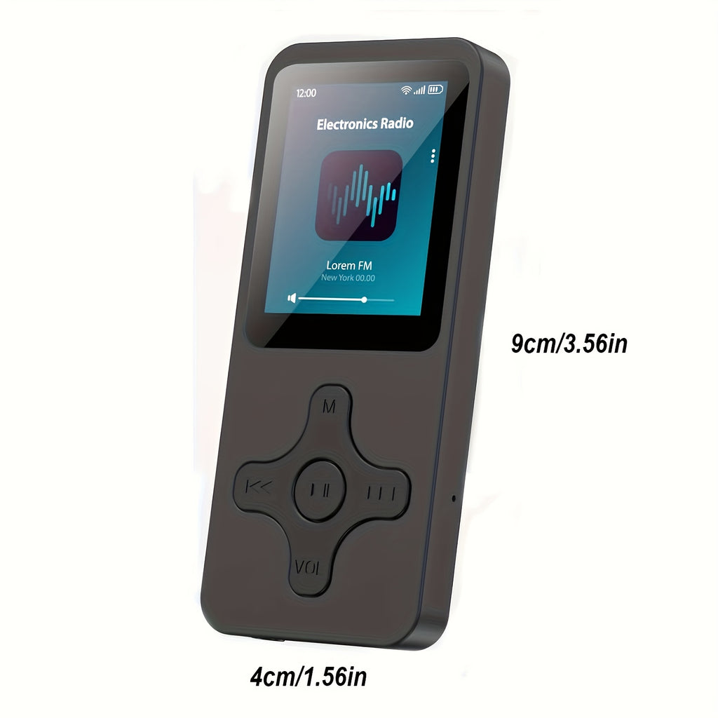 [Portable Wireless5.0] MP3 Player With Wireless & 64G Micro SD Card Build-In Speaker Wireless 5.0 Portable MP3 FM Radio Photo E-Book Reader 1.8 Inch Screen Supports Up To 64GB (Black)