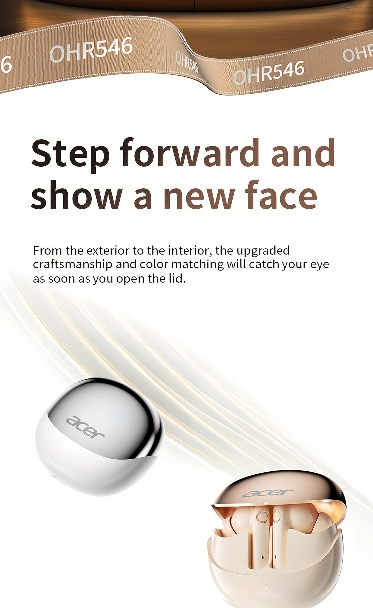 Acer In-Ear Headphones - Wireless TWS, Stereo Sound Effect, Super Long Standby, Chip V5. 4, Rapid Shipping, Multi-Device Compatible with Phone, Pad, Laptop, Ideal for Study, Business, Gym, Running, Perfect Christmas, Gift Present, Wireless Headphones, Bus