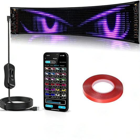 [LED Sign For Decoration] Programmable LED Sign, Large Bright LED Screaming Sign, USB, 5V Flexible Matrix Panel, Change Text Modes Via App, Animation, Music Rhythm LED Digital Display, For Indoor Decoration, Shop Decoration