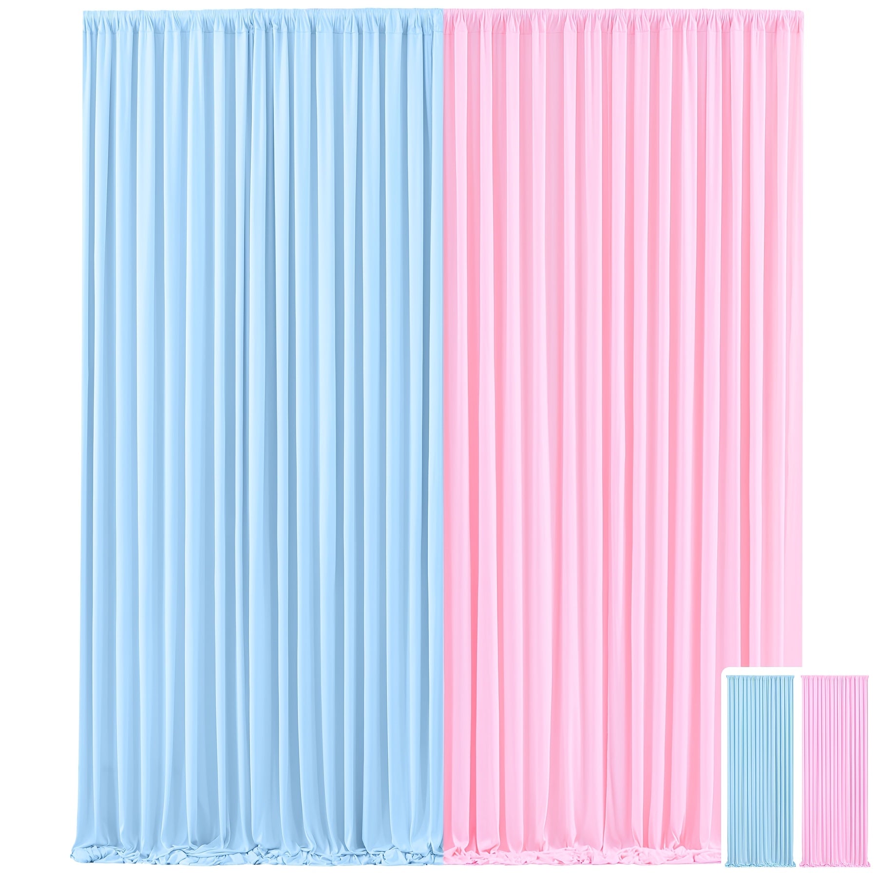 2pcs, 7.2ft*10ft Curtains Backdrop for Wedding Parties, Photo Backdrop Curtains for Wedding Decorations Birthday, Soft And Smooth, Non-transparent Party Decoration Backdrop Curtains, Suitable for Wedding, Birthday, Christening And Other Party