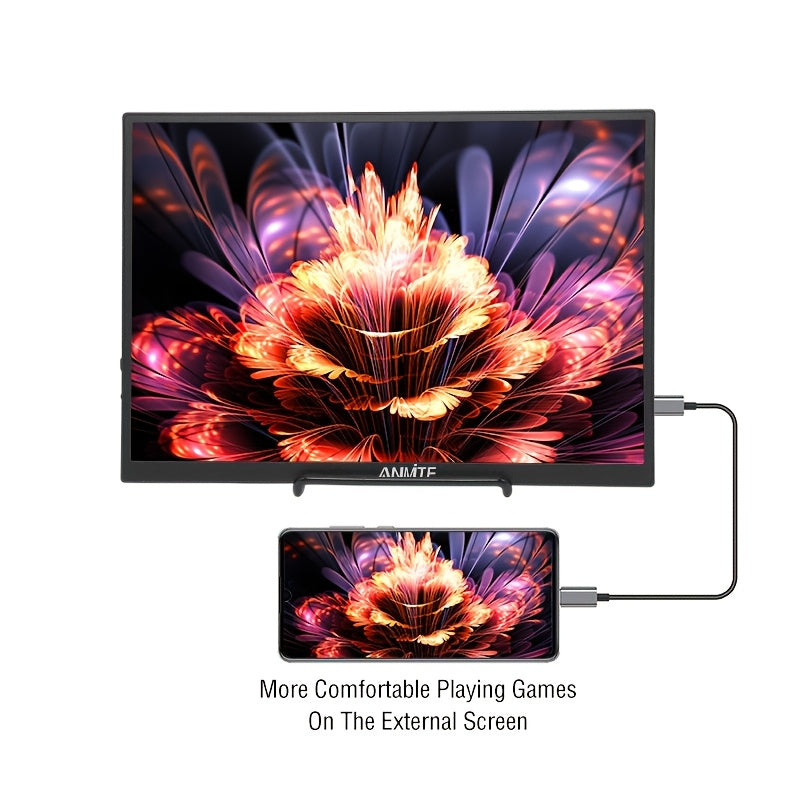Anmite 10. 5 Inch IPS Portable Screen Monitor SRGB 100% 1280P USB TPYE-C Compatible Laptop Second Screen Gaming Extension Monitor for Mac PS4 PS5pcs Raspberry Pi
