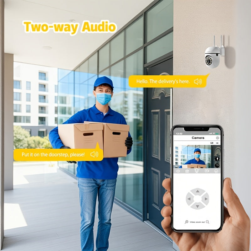 SZSINOCAM 1080P/2.4G Wireless Wifi Camera/Color Night Vision/Two-Way Audio/360-Degree Pan/Tilt/Zoom, AI Motion Tracking And Detection/Home Security Monitoring/Spotlight, And Alarm/Cloud Storage And TF Card Storage.., Property Protection