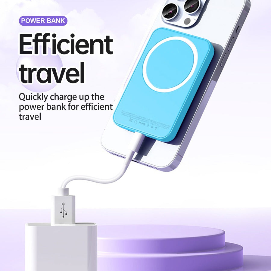 Winsway 5000mAh magnetic mini mobile power bank, supports PD and QC 3.0 fast charging, colorful and versatile, suitable for iPhone 17/16/15/14/13 series