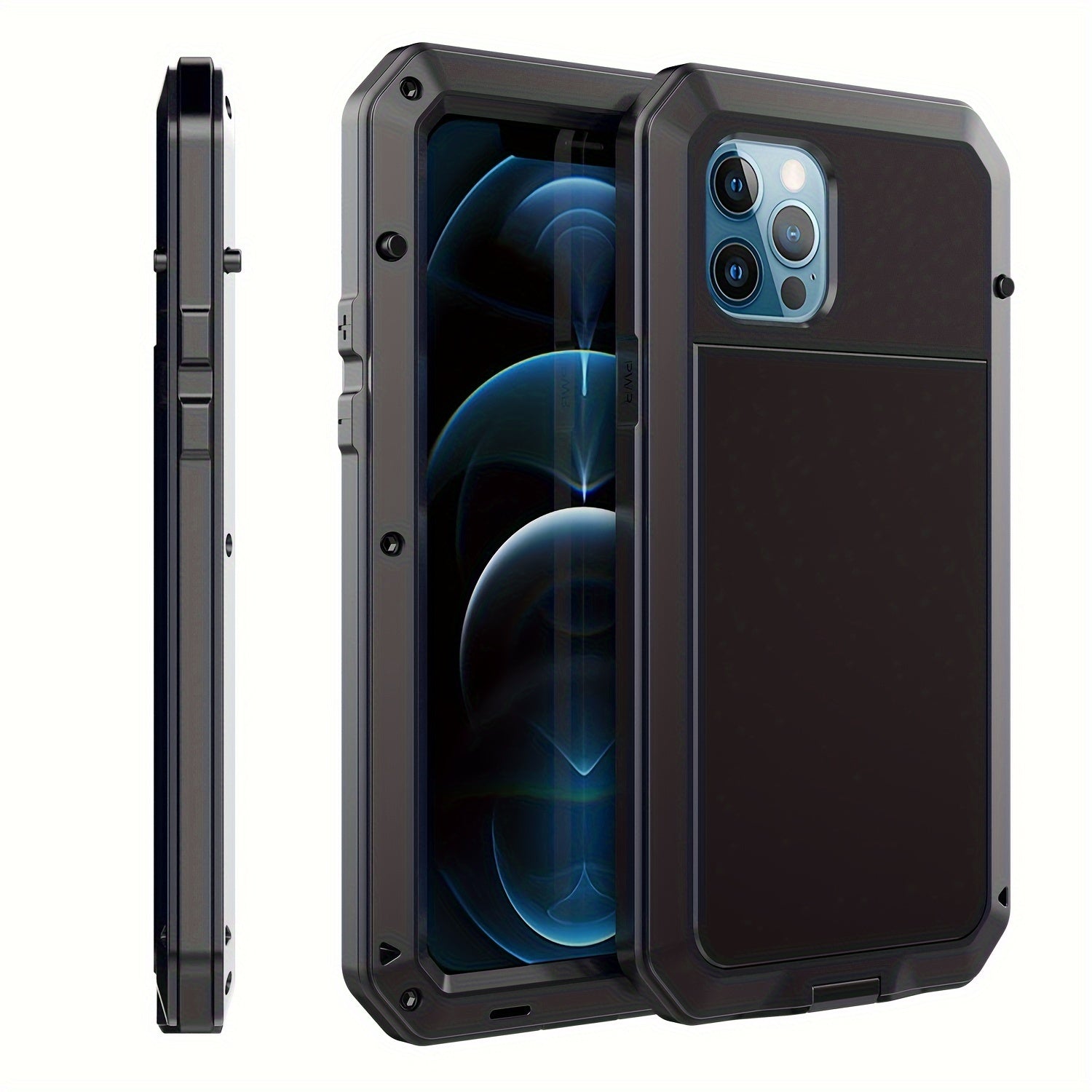 It Is Suitable For Apple Series Heavy Metal Anti-drop Protective Case, Built-in Glass Screen Protector, Dustproof And Shockproof, Sturdy And Durable.