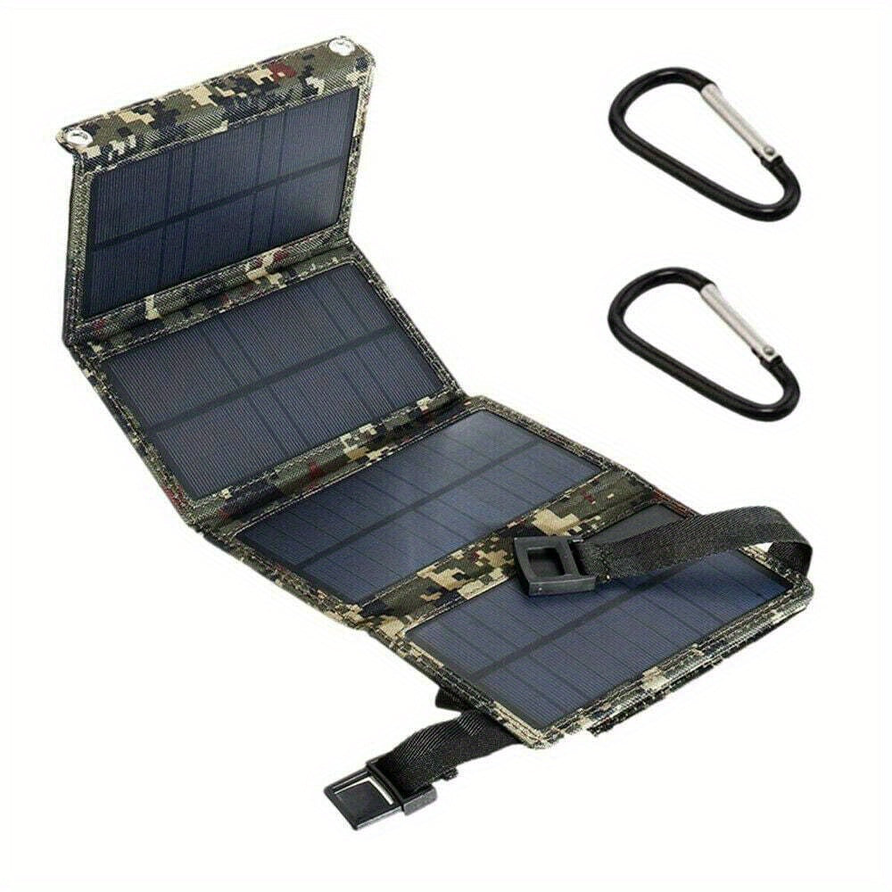 Portable Folding Solar Panel with USB Port - Ideal for Outdoor Trips, Hiking And Camping, Charges Cell Phones, Tablets, Fans And Flashlights,