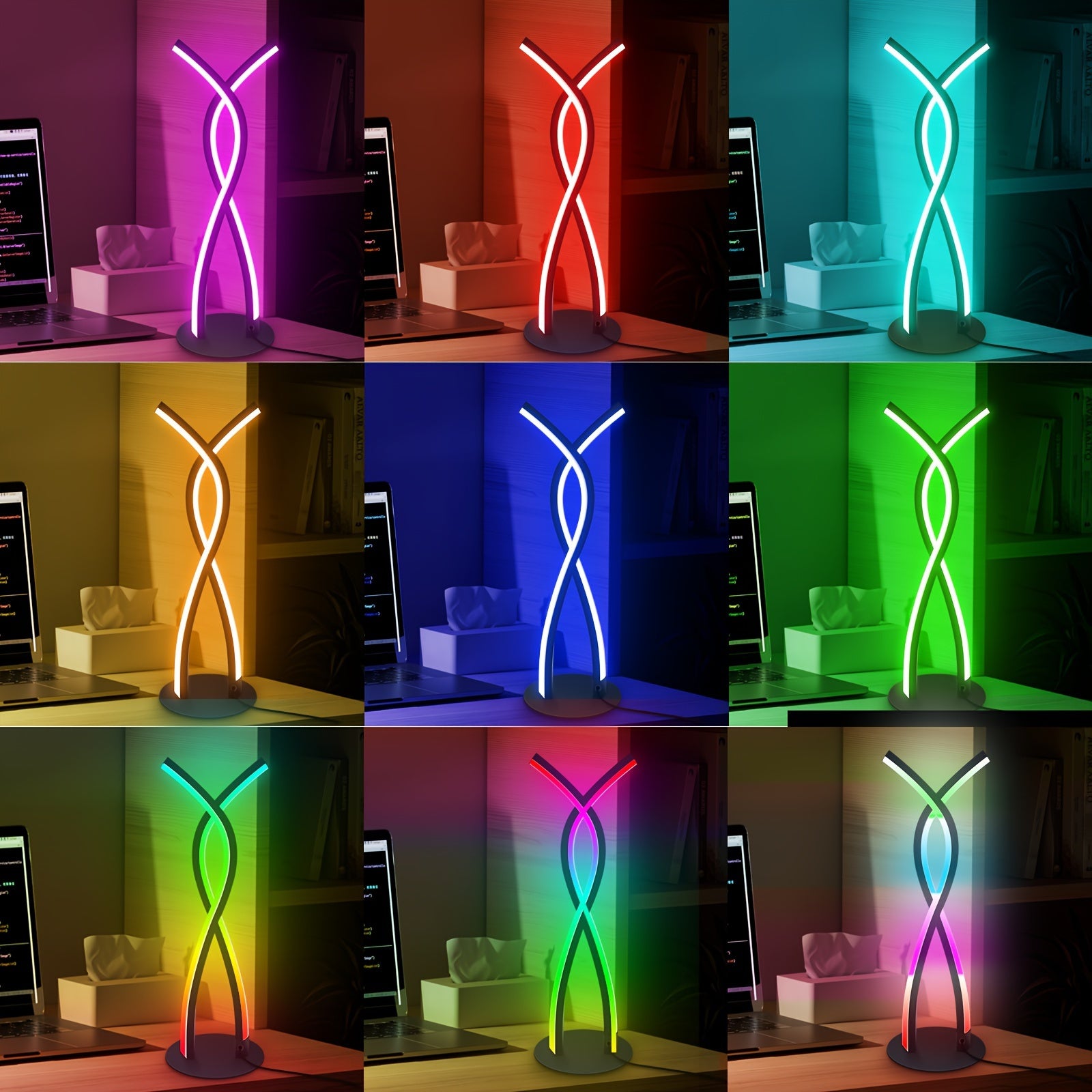 Smart Lamp, Music Sync RGB LED Light Bars, Rgb Desk Lamp And Night Light, Application Control&18 Key RC, Gaming&TV Backlight, Ambient Lighting, Gaming Equipment, Gaming Desk Accessories, Remote Control Table Lamp, 5V USB Power Supply, Alien Desktop Light&