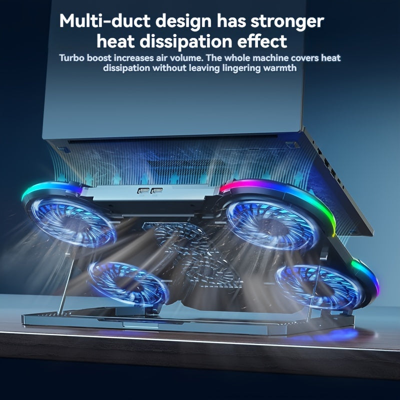 [Portable Laptop Cooler] Summer Must-Have Laptop Cooling Stand, ICE COOREL E-Sports 6-Core Silent Exhaust Fan Notebook Heat Sink, Portable Laptop Cooler, Essential for School Start Season And Daily Cooling