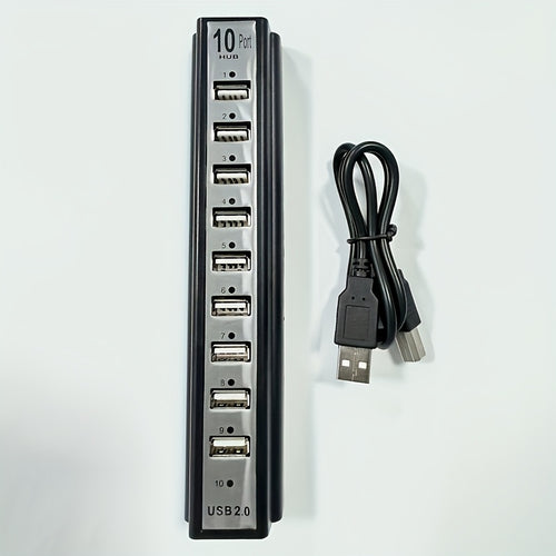 10-Port USB Hub Compatible for MacBook/PC/Laptop - High-Speed Charging & Data Transfer USB- Hub with 10-Device, Plug-and-Play Network Adapter (Compatible with USB Devices)