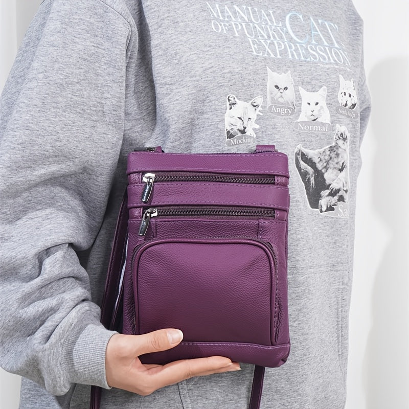 Genuine Leather Shoulder Bag, Super Soft First-layer Cow Leather Crossbody Bag, Multi-functional Smartphone And Computer Storage Bag, 3 Sizes And Many Colors